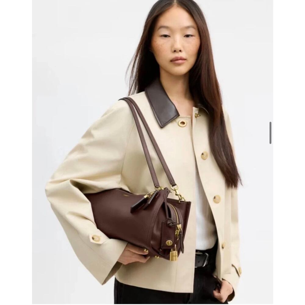 Coach Rogue Shoulder Bag 34 Soft Grain Leather Handbag CCX18 B4MPL Maple New - Picture 2 of 8